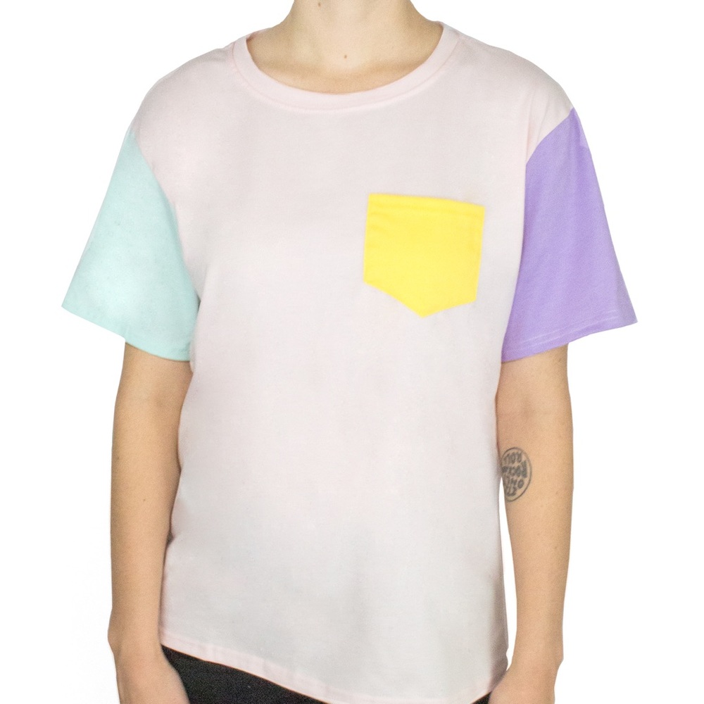 Pastel color block t shirt